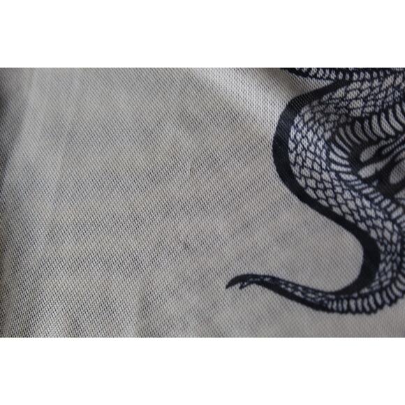 I AM GIA Sheer Long Sleeve Bodysuit Snake Tattoo Print Small - Picture 7 of 15